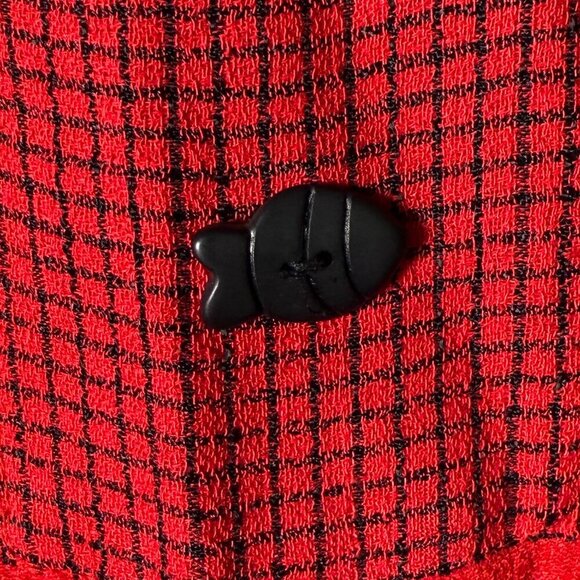 Jessica Howard Woman Sz 18, Red & Black Dress and Short Sleeve Jacket, Fish - Picture 6 of 14